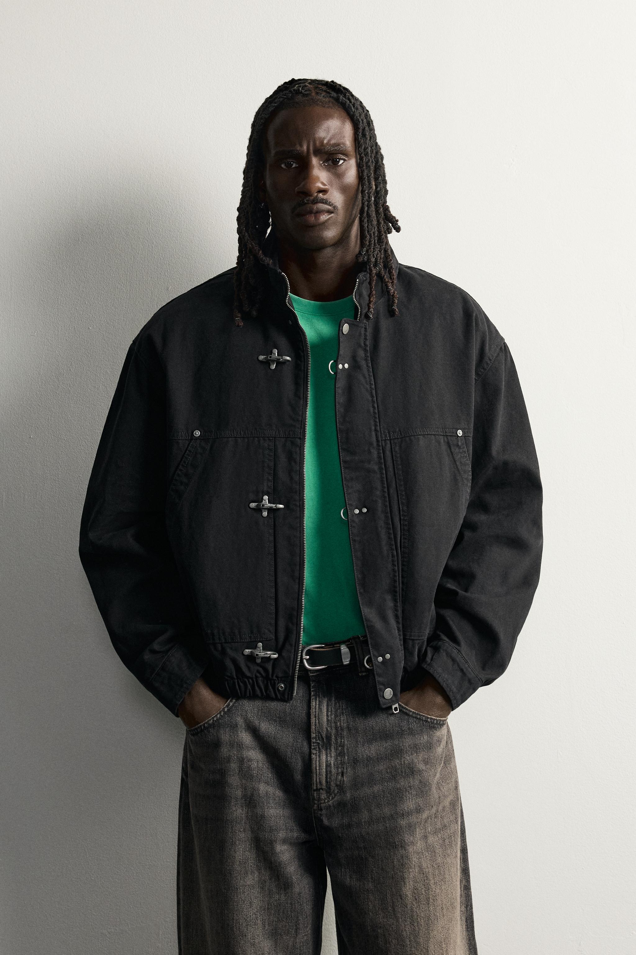 RELAXED FIT JACKET WITH METAL FIREMAN CLASPS
